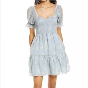 Madewell Silk Lucie Smocked Mini Dress